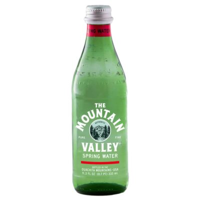 Mountain Valley Spring Water in 11 ounce glass bottles