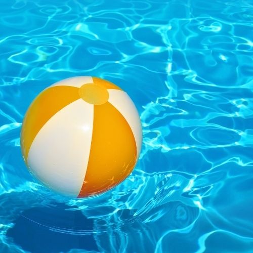 beach ball in swimming pool