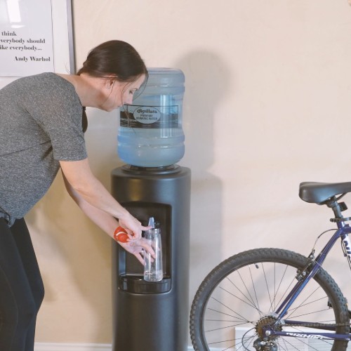 filling up water bottle bike