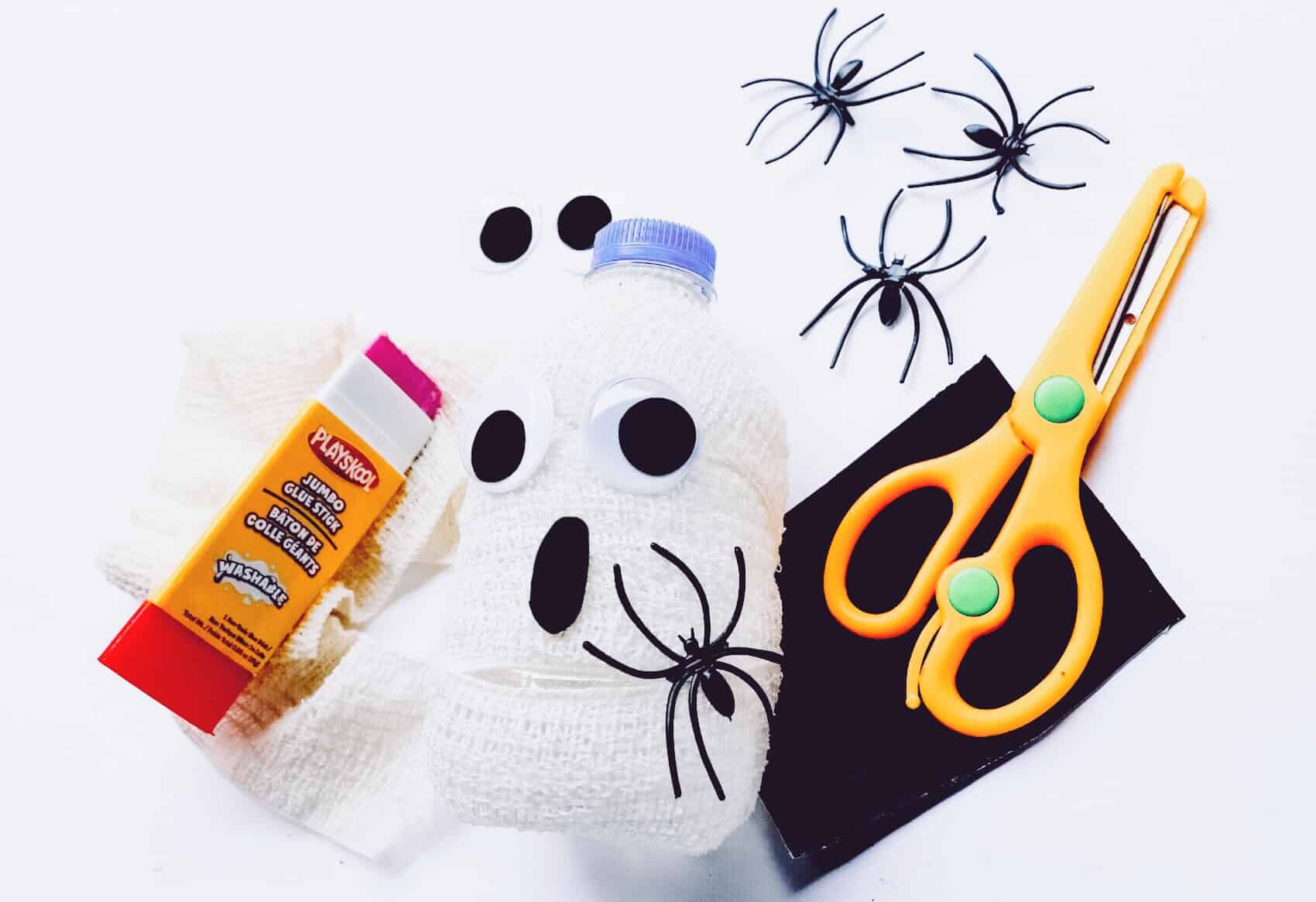 Mummy water bottle directions- attach spider