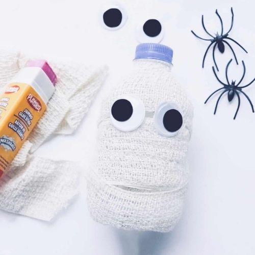 water bottle mummy craft step 1
