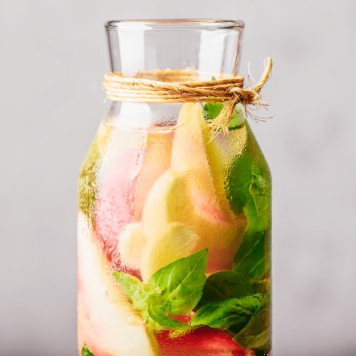 peach basil infused water finished recipe