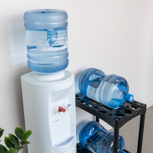 5-gallon water bottle storage rack top view
