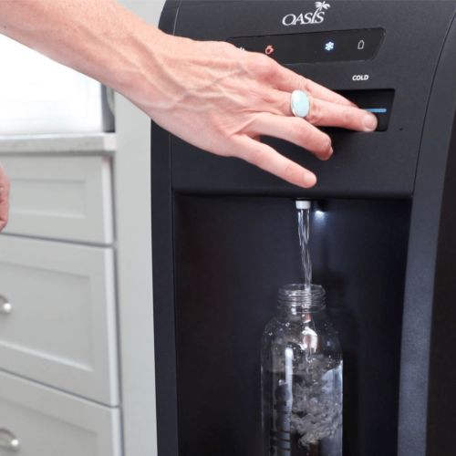 filling bottle from water cooler dispenser