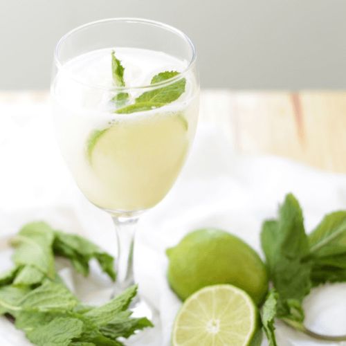 sparkling mojito with mint and limes