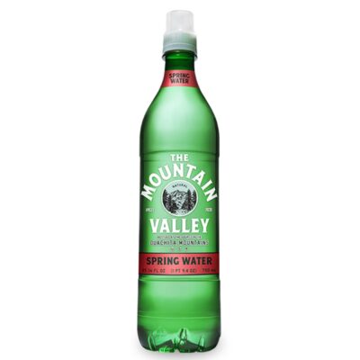Mountain Valley Spring Water in a 24 ounce bottle with a sports cap