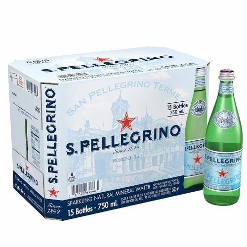 case of san pellegrino sparkling water 750ml