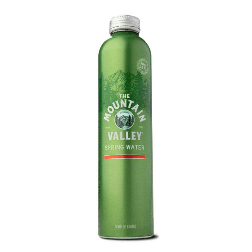 mountain valley spring water aluminum bottle