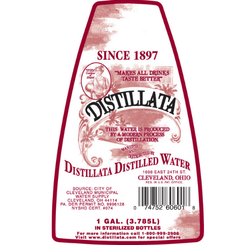 distilled 1 gallon water label