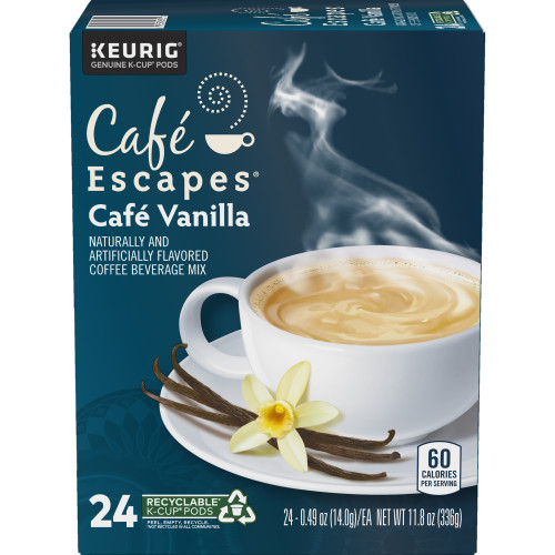 cafe escapes cafe vanilla kcups box of 24