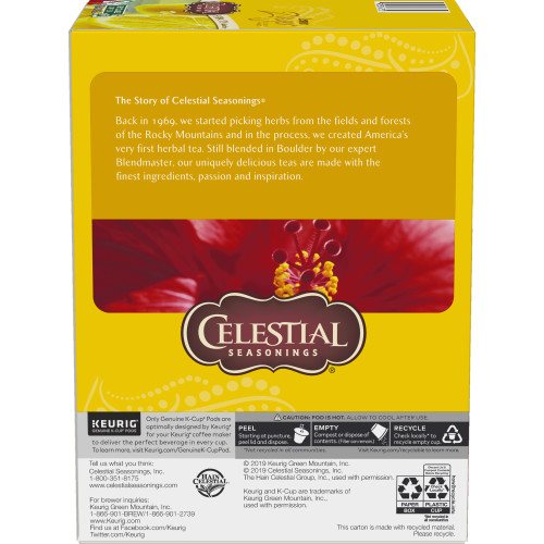 Celestial Seasoning Lemon Zinger kcups box side