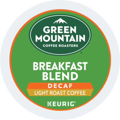 Green Mountain decaf Vermont Country Blend kcups lid