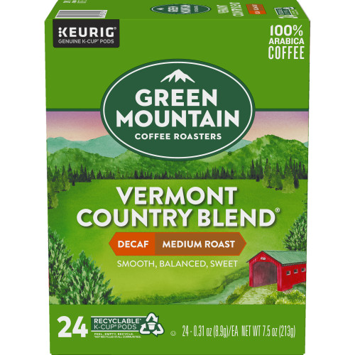 Green Mountain Vermont Country Blend kcups box front