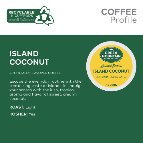 Green Mountain Island Coconut Kcups
