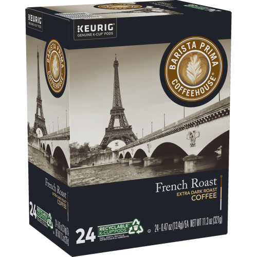 barista prima coffee house french roast kcups box angled view
