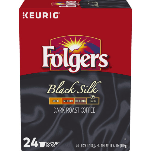 folgers black silk kcup coffee box of 24 side view
