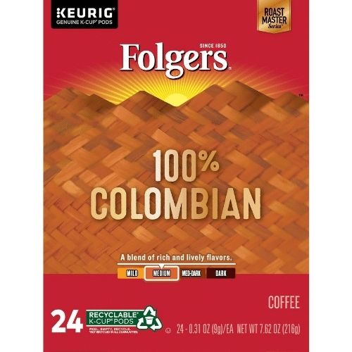 folgers 100% colombian kcups box of 24