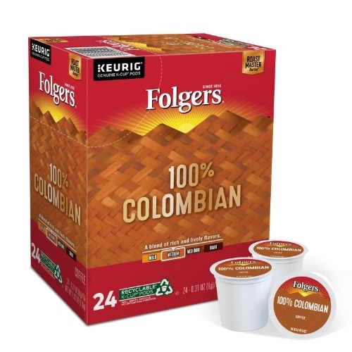 folgers 100% colombian kcups side angle