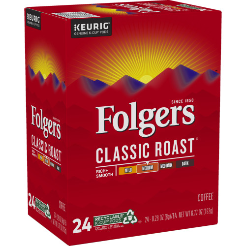 folgers classic roast kcups box of 24 side angle