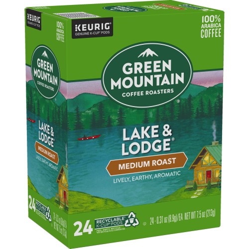 lake and lodge kcups side angle box of 24
