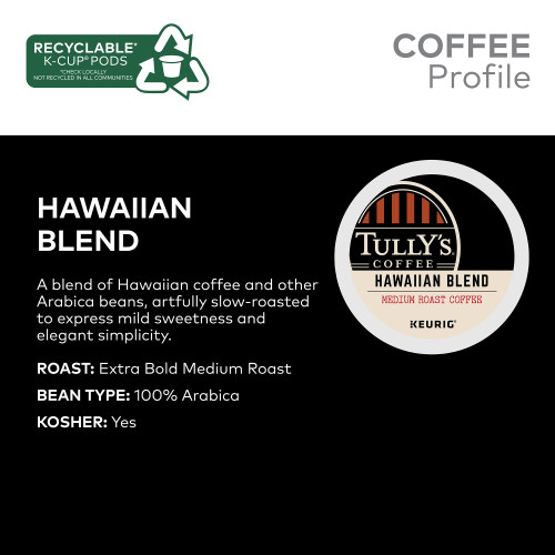 tullys hawaiian blend kcup coffee description