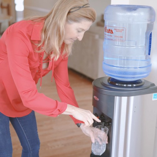 getting distilled water from a water dispenser
