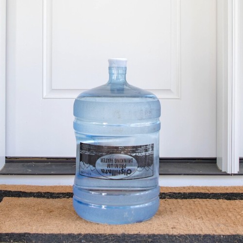 5 gallon water bottle at front door