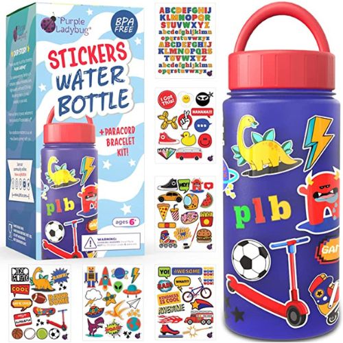 blue design your own water bottle craft with stickers