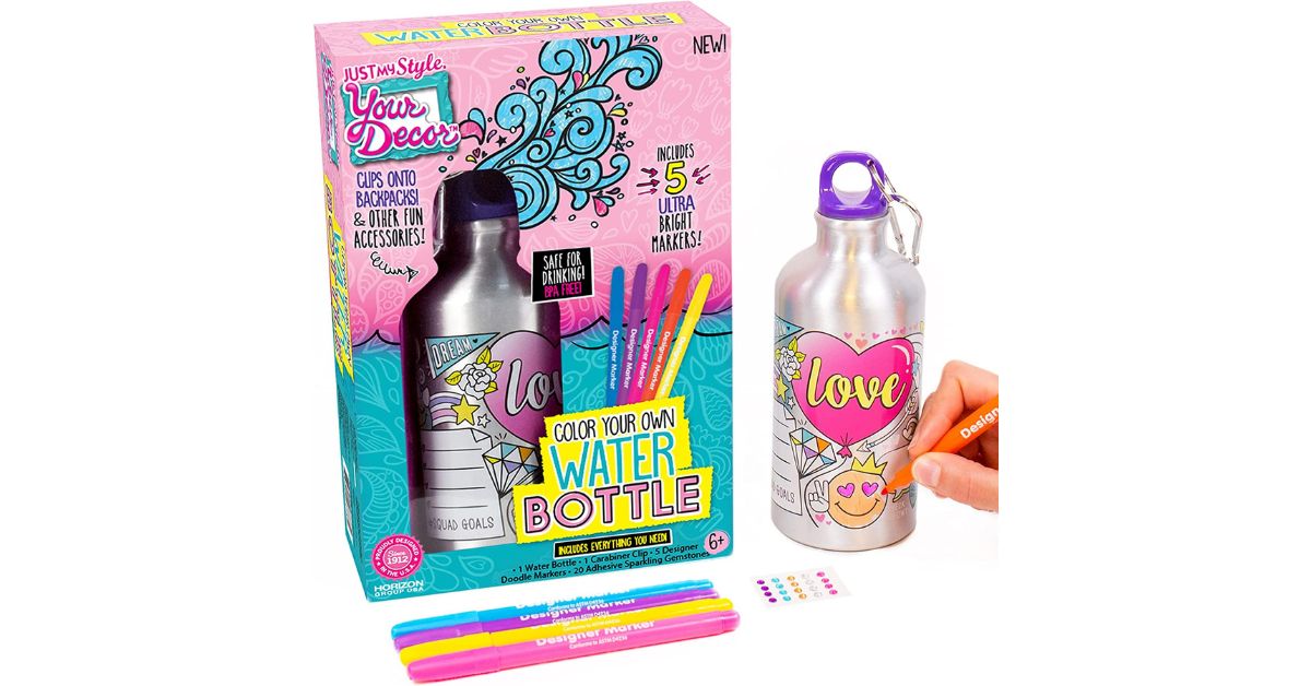 Kids Crafts Water Bottle Decorating Kit with Stickers | Arts and Crafts for  Kids Ages 8-12 DIY Craft Kit for Girls. Decorate Your own Water Bottle